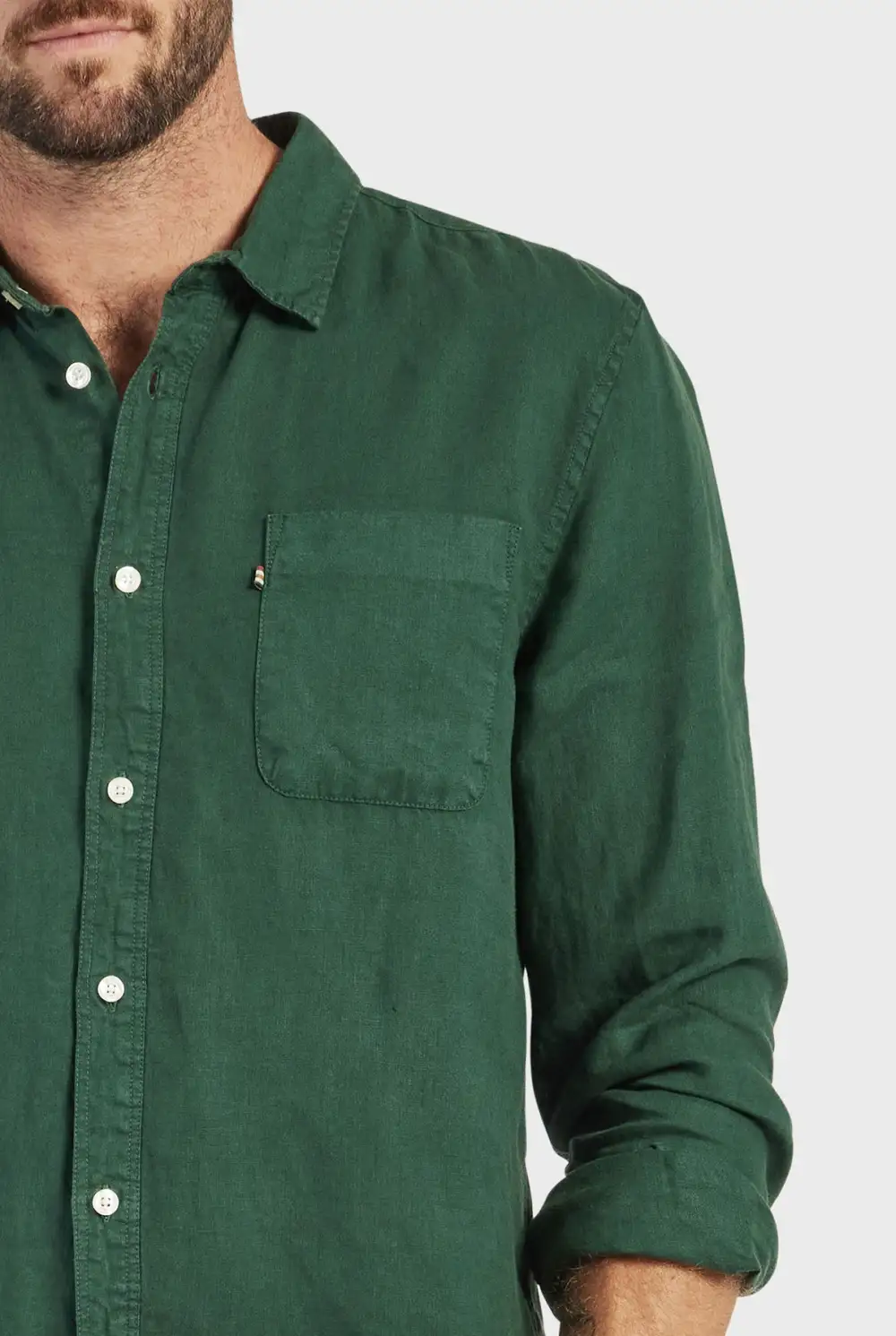 Hampton Linen Shirt-Ash grey