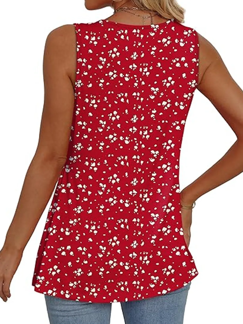 Womens Tank Tops 2025 Flowy Peplum Tops For Women Dressy Sleeveless V Neck Babydoll Tank Tops