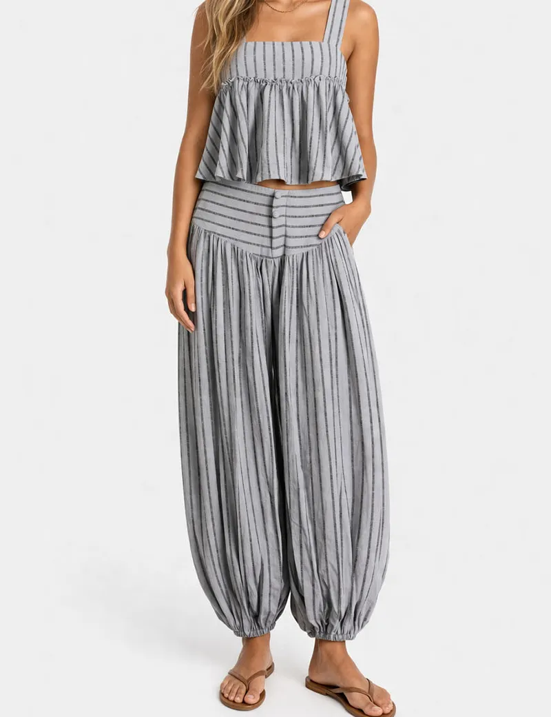 Chic Button Front Balloon Pants