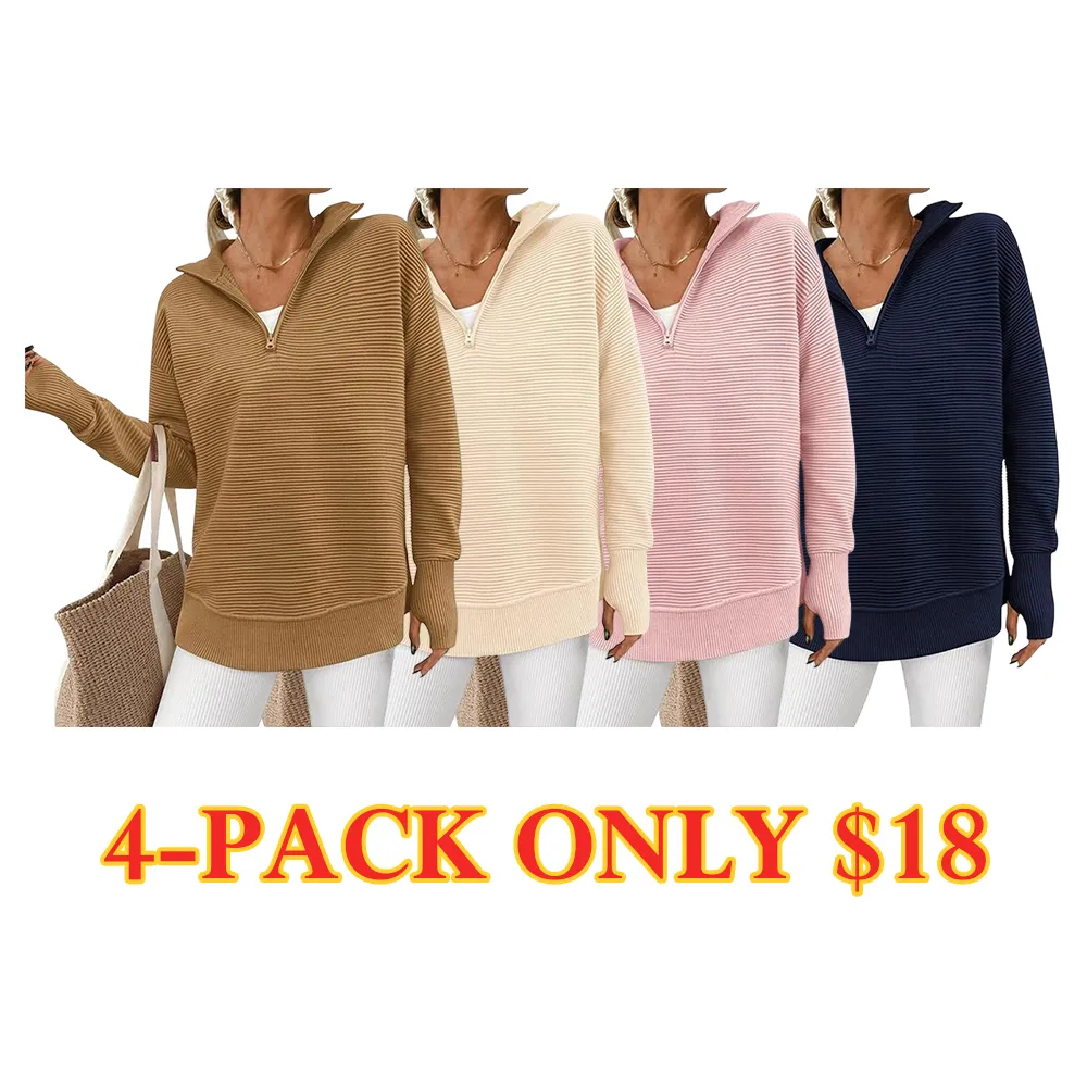 Ultimate Cozy V-Neck Ribbed Knit Pullover – All-Season Comfort & Style