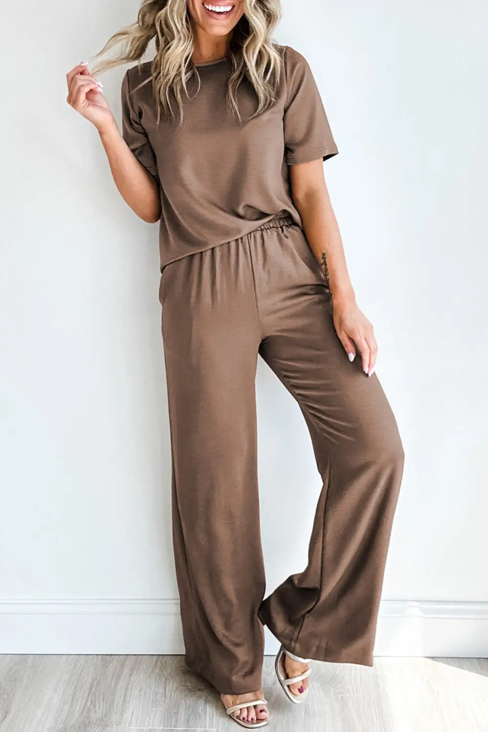 Solid Pants Soft Pants Lounge Set Ease