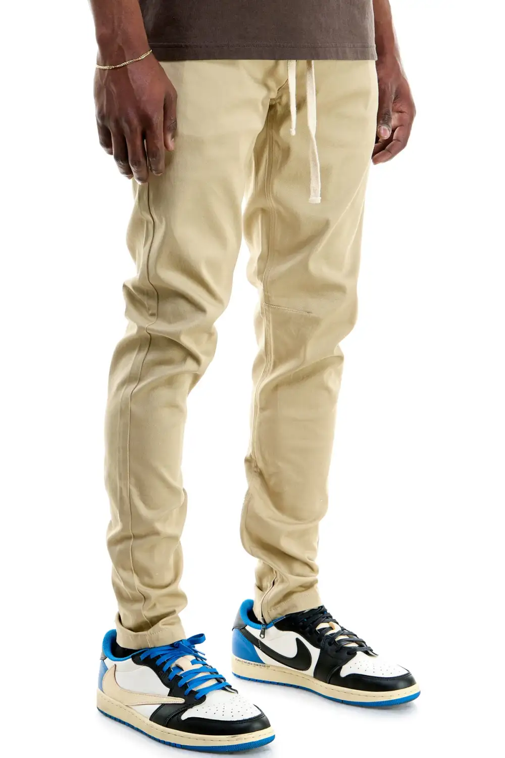 Men's Urban Skinny Raw Hem Zip Detail Pants