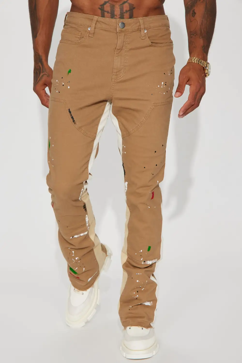 Art Graphic Slim Stacked Flared Pants