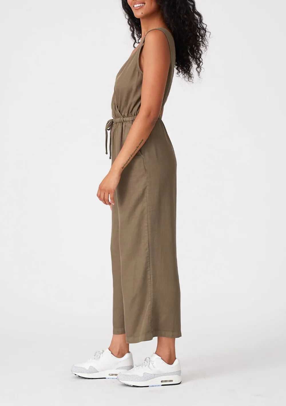 Surplice Wide Leg Sleeveless Jumpsuit