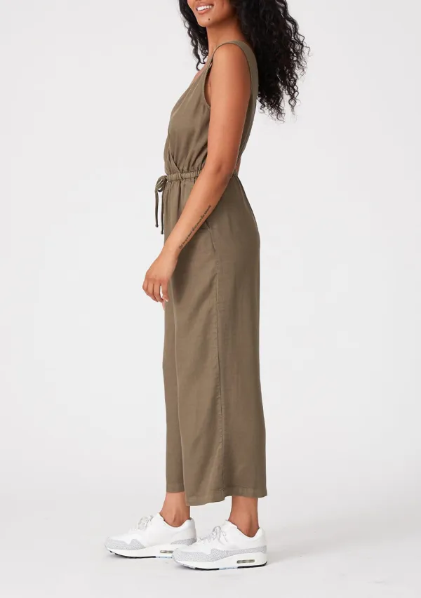 Surplice Wide Leg Sleeveless Jumpsuit