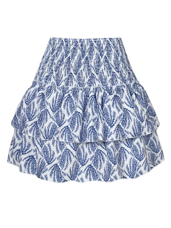Pleated Ruffle Trim Skirt