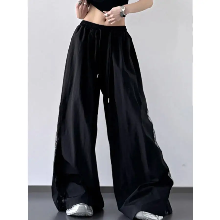 Flowy Elastic Waist Wide Leg Pants