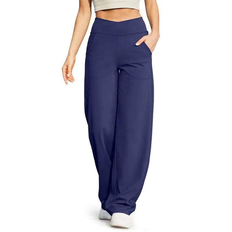 Women’s High-Waist Wide-Leg Yoga Pants – Petite to Tall with Pockets