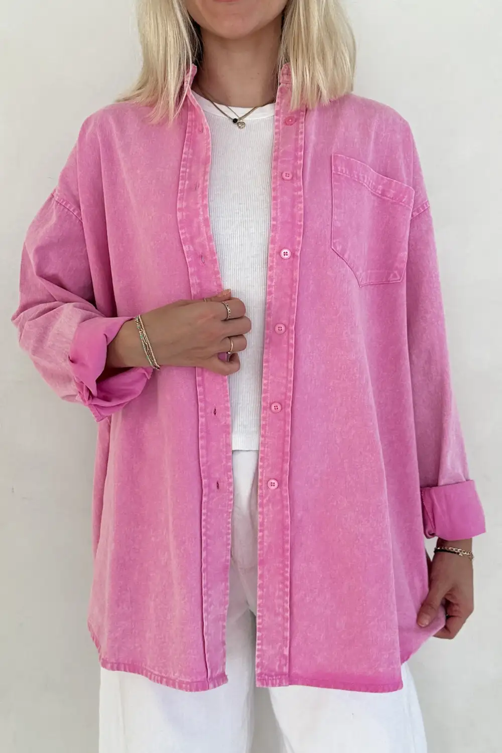 Smooth Fit Denim Oversized Shirt