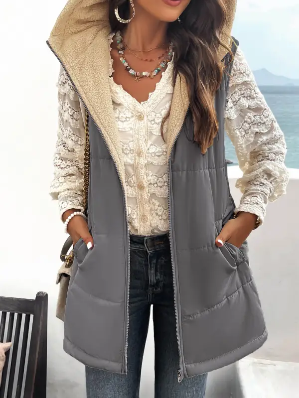 Refined Hooded Puffer Vest