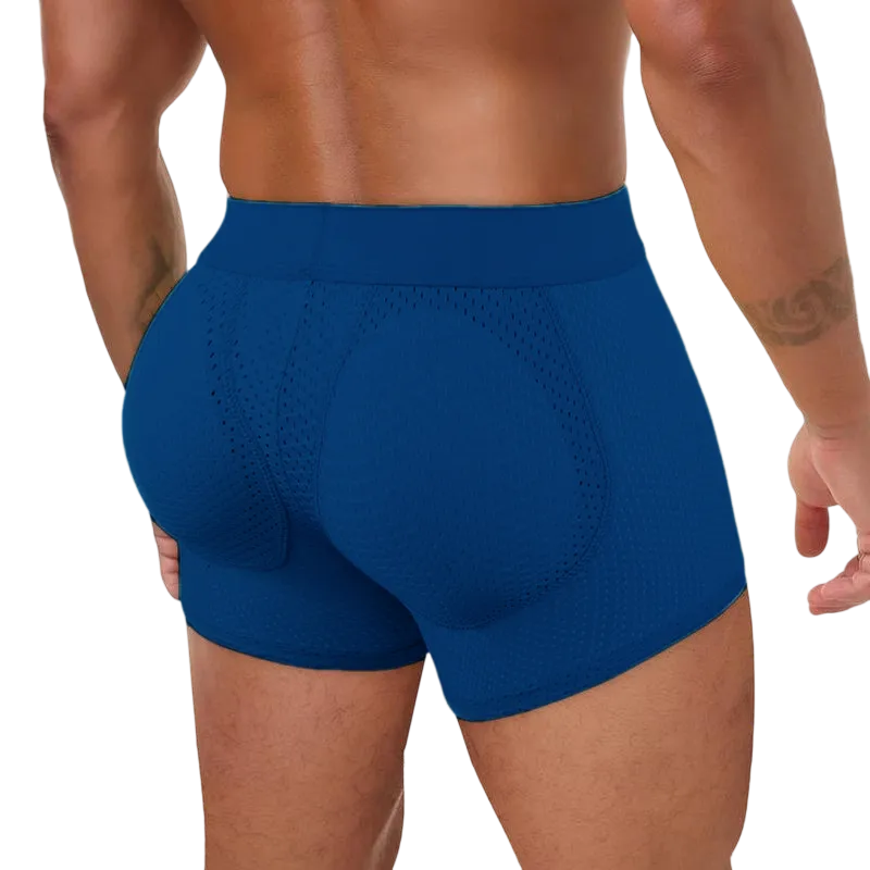 Men’s Padded Shaping Boxer Briefs – Lightweight, Breathable, Removable Lift Pads