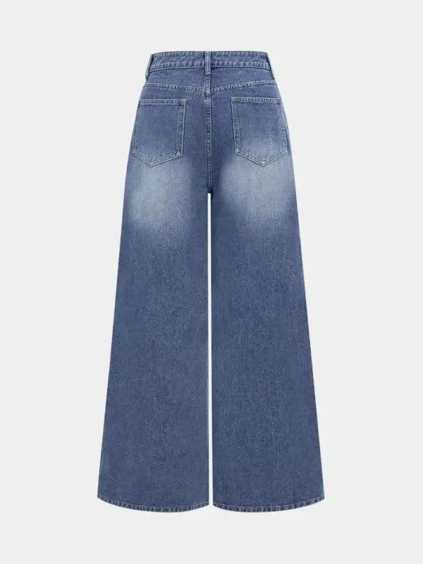 Classic High Waist Wide Leg Denim Jeans