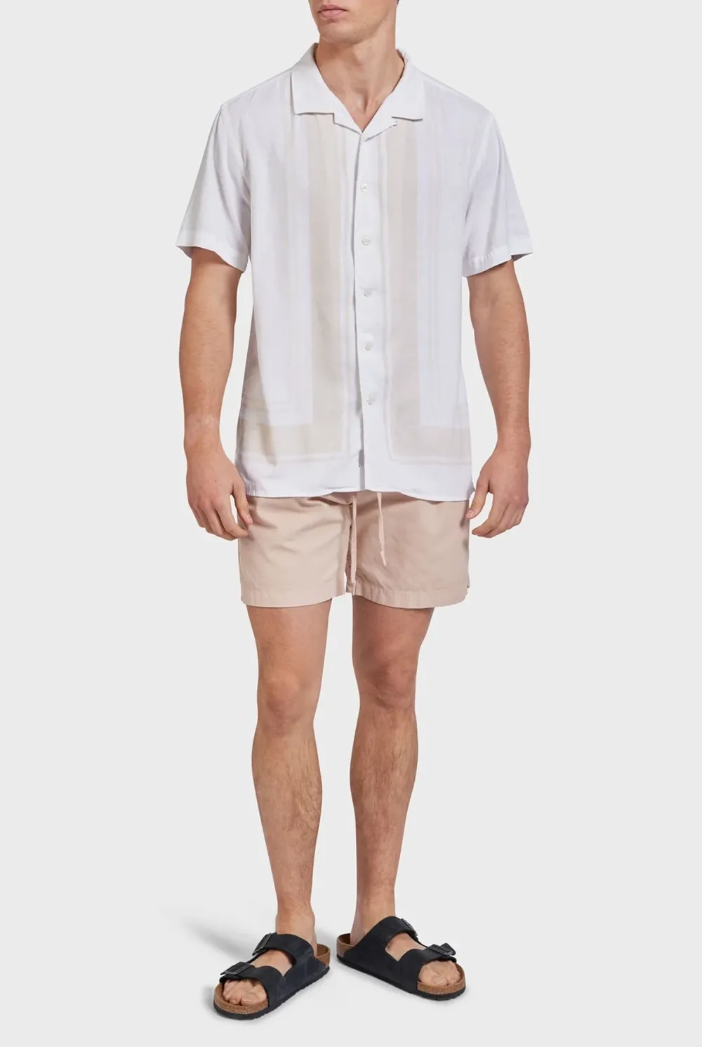 Charlie Short Sleeve Shirt-White/peach