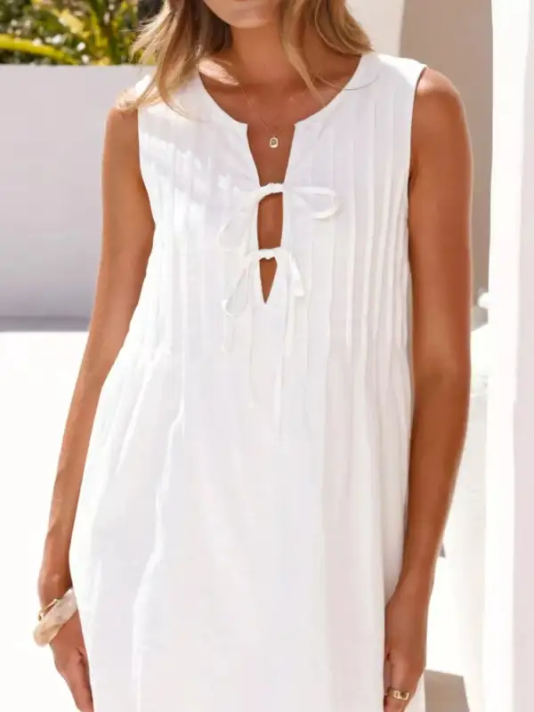 Balanced Detail Sleeveless Mini Dress
