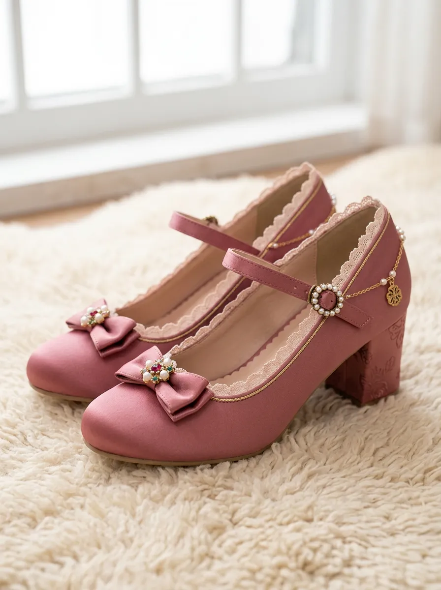 Pearl Bow Women's Bavarian Occasion Heels