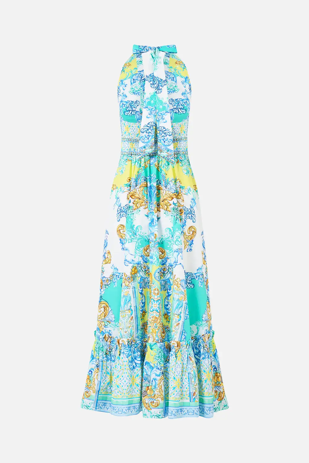 Ruffle Neck Halter Dress