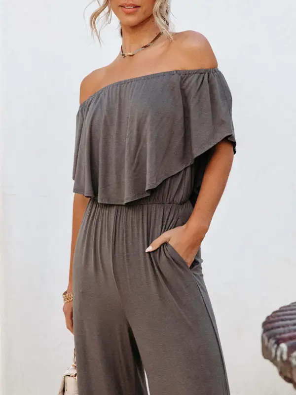 One Shoulder The Jumpsuit Wide Leg Pants
