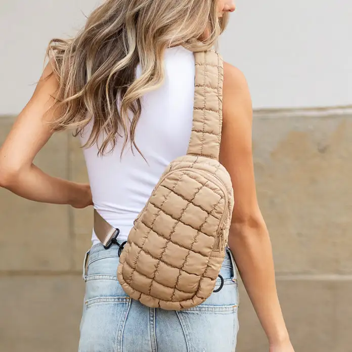 Quilted Puffer Sling Bag