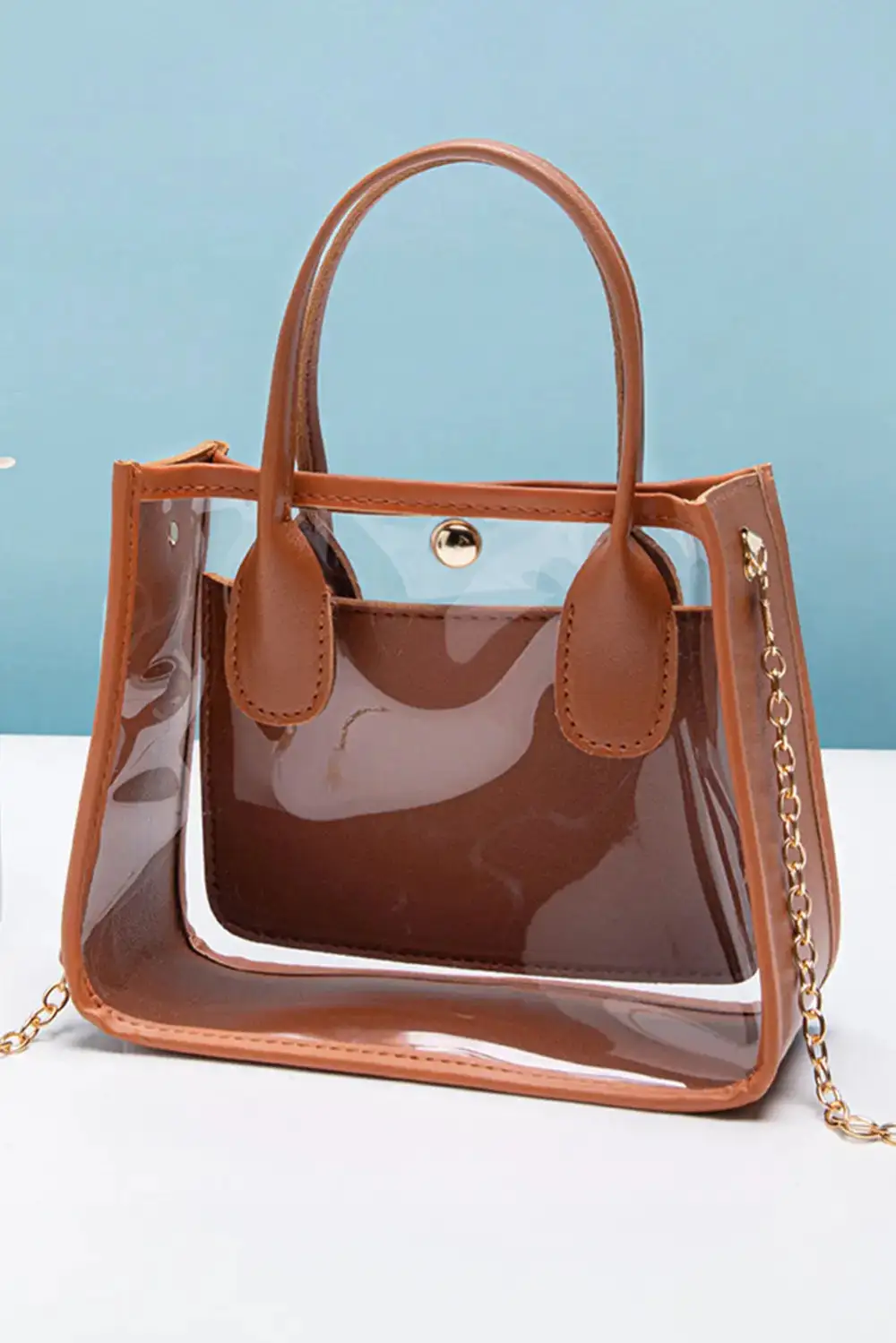 Clear Chain Strap Shoulder Bag
