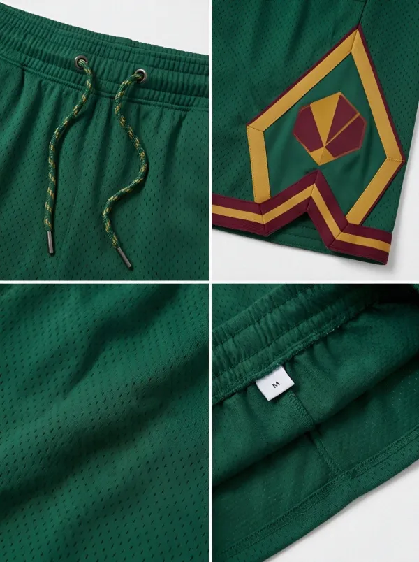 Active Mesh Detail Sport Look Men's Basketball Shorts
