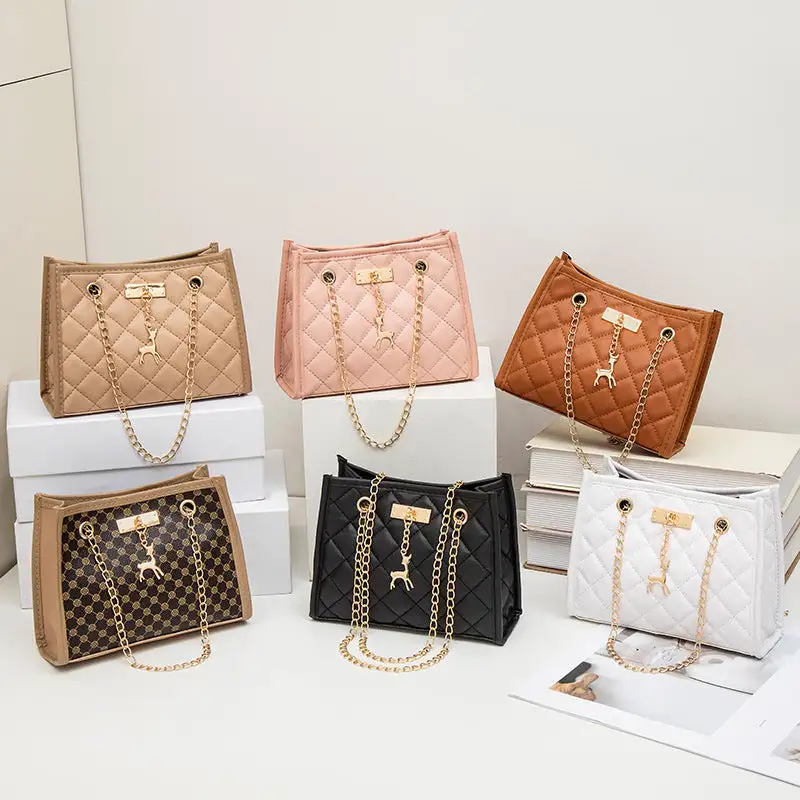 Quilted Embroidered Shoulder Bag