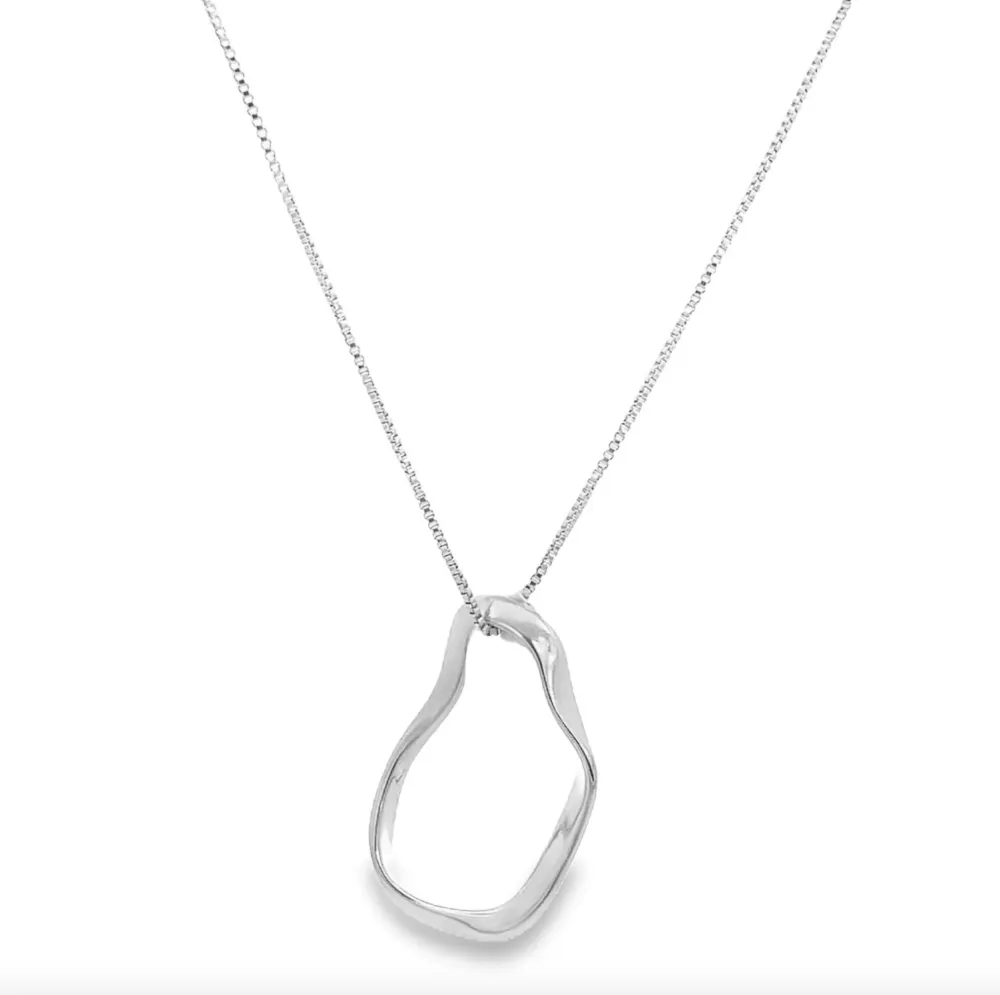 Sculptural Oval Pendant Necklace