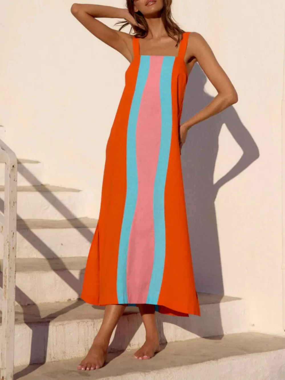 Easy Fit Striped Midi Dress