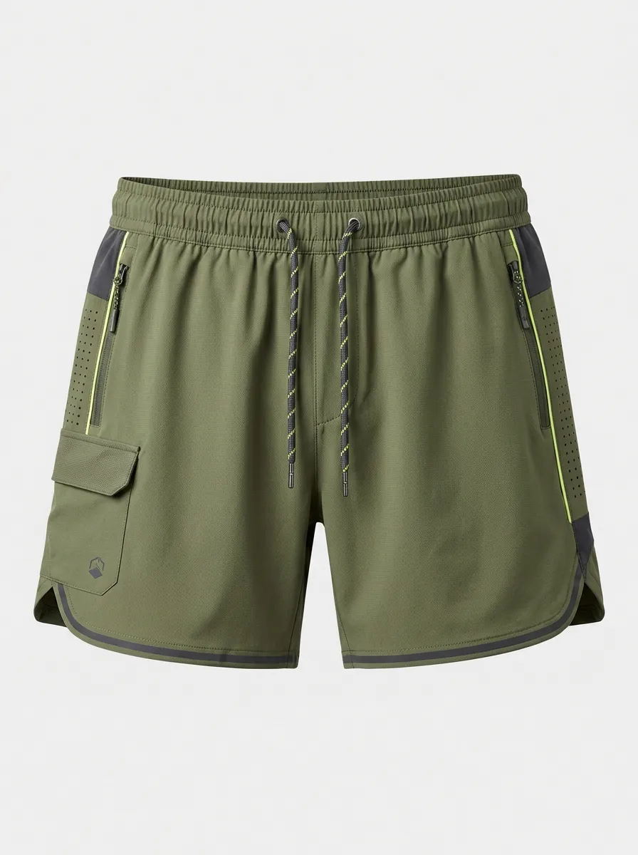 Men's Breathable Athletic Cargo Gym Shorts