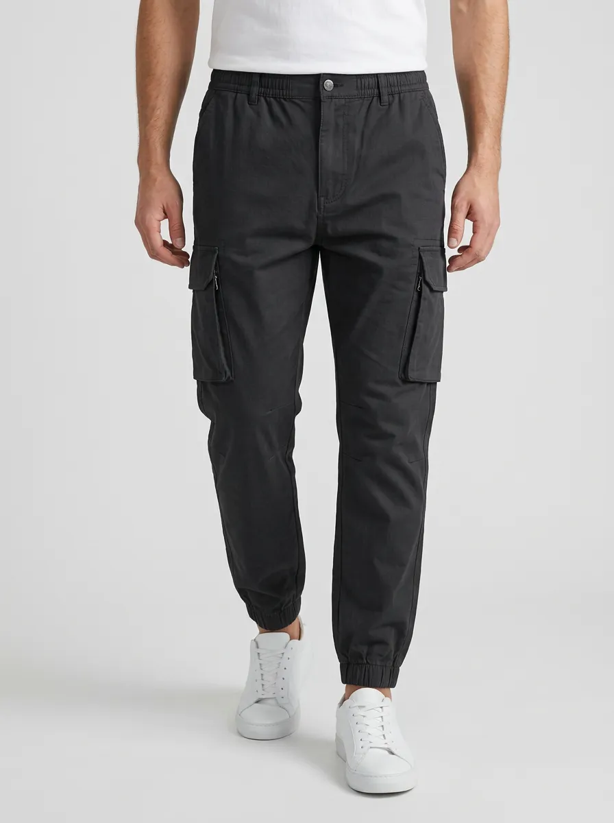 Utility Multi-Pocket Jogger Solid-Style Men's Cargo Pants