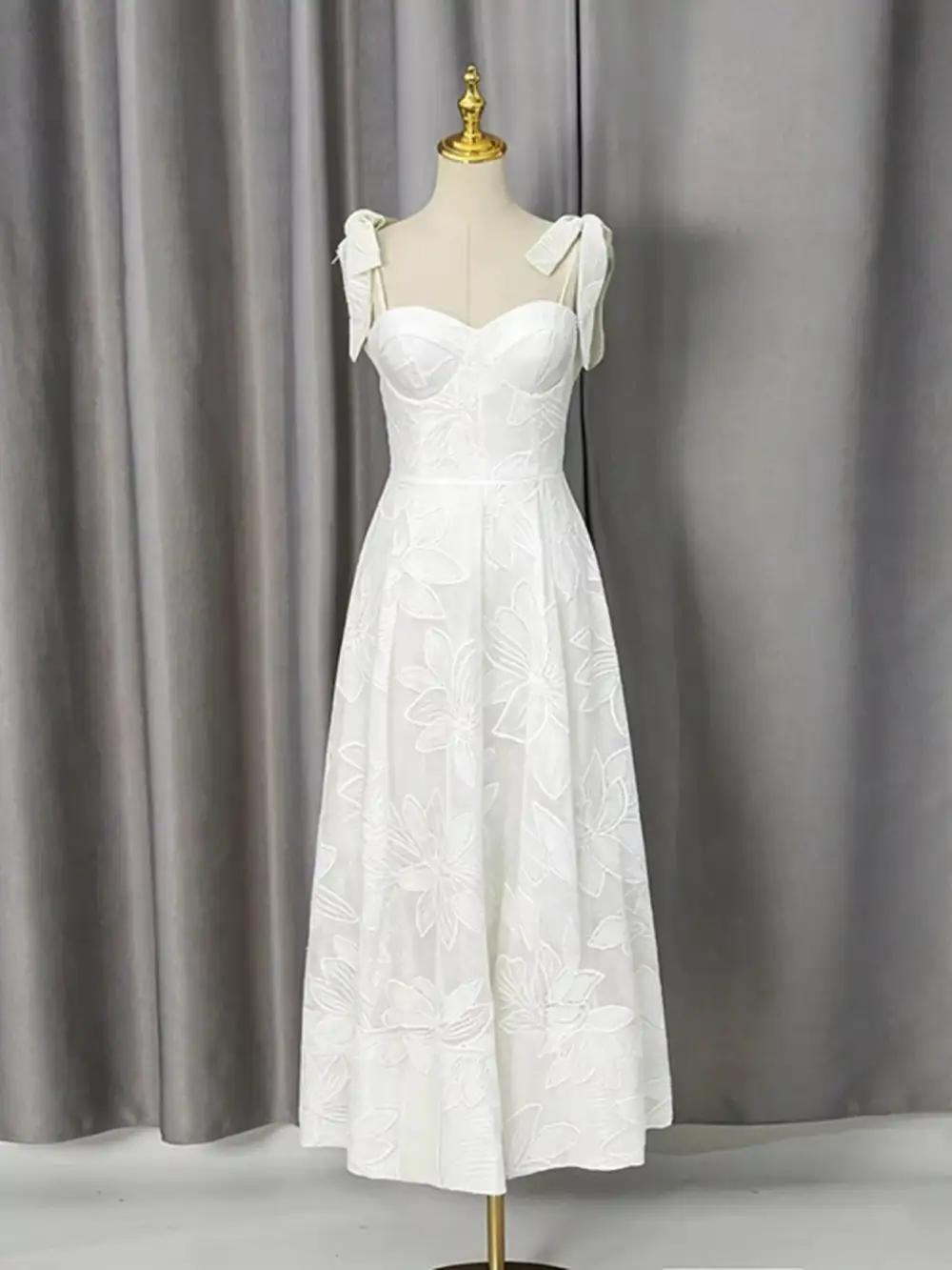 Sweetheart Neck Tie-Strap Dress