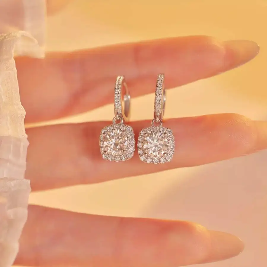 Luminous Sterling Silver Hoop Drop Drop Earrings