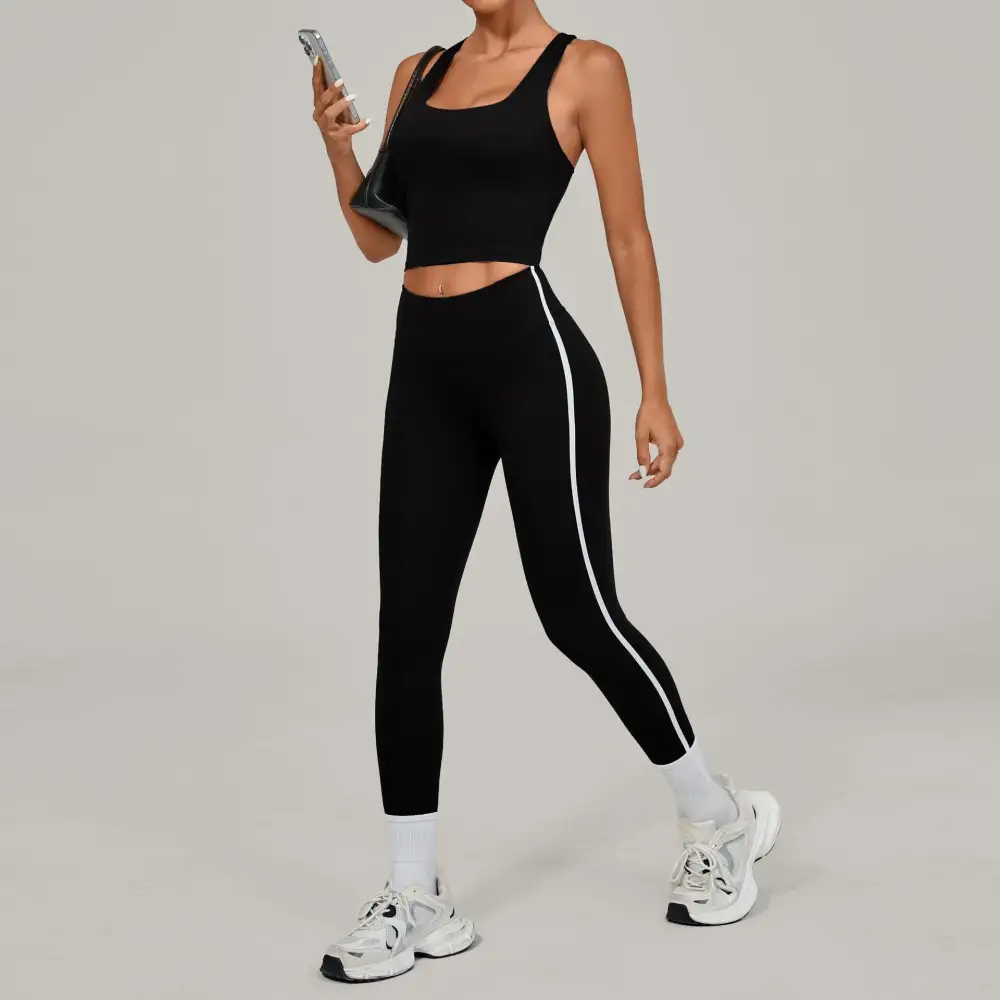 Quick-Dry Sleeveless Two-Piece Top Active Set