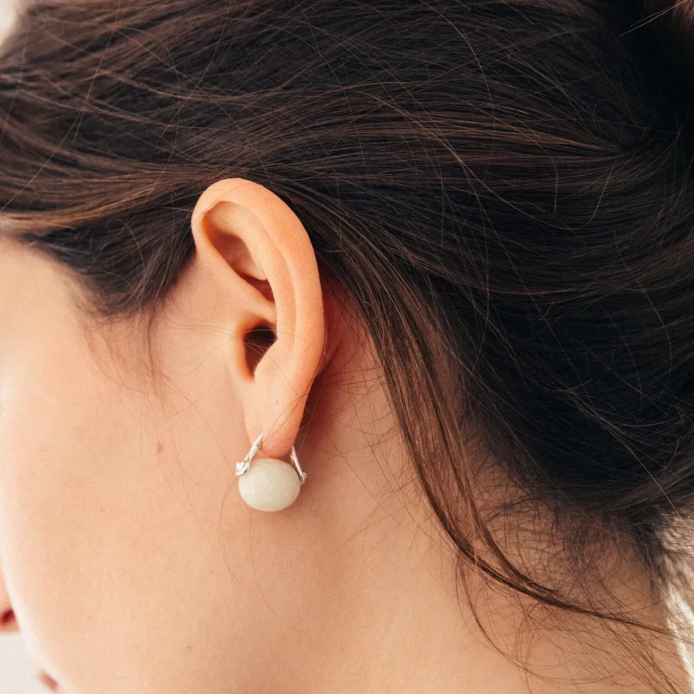 Stone Ellipse Earrings