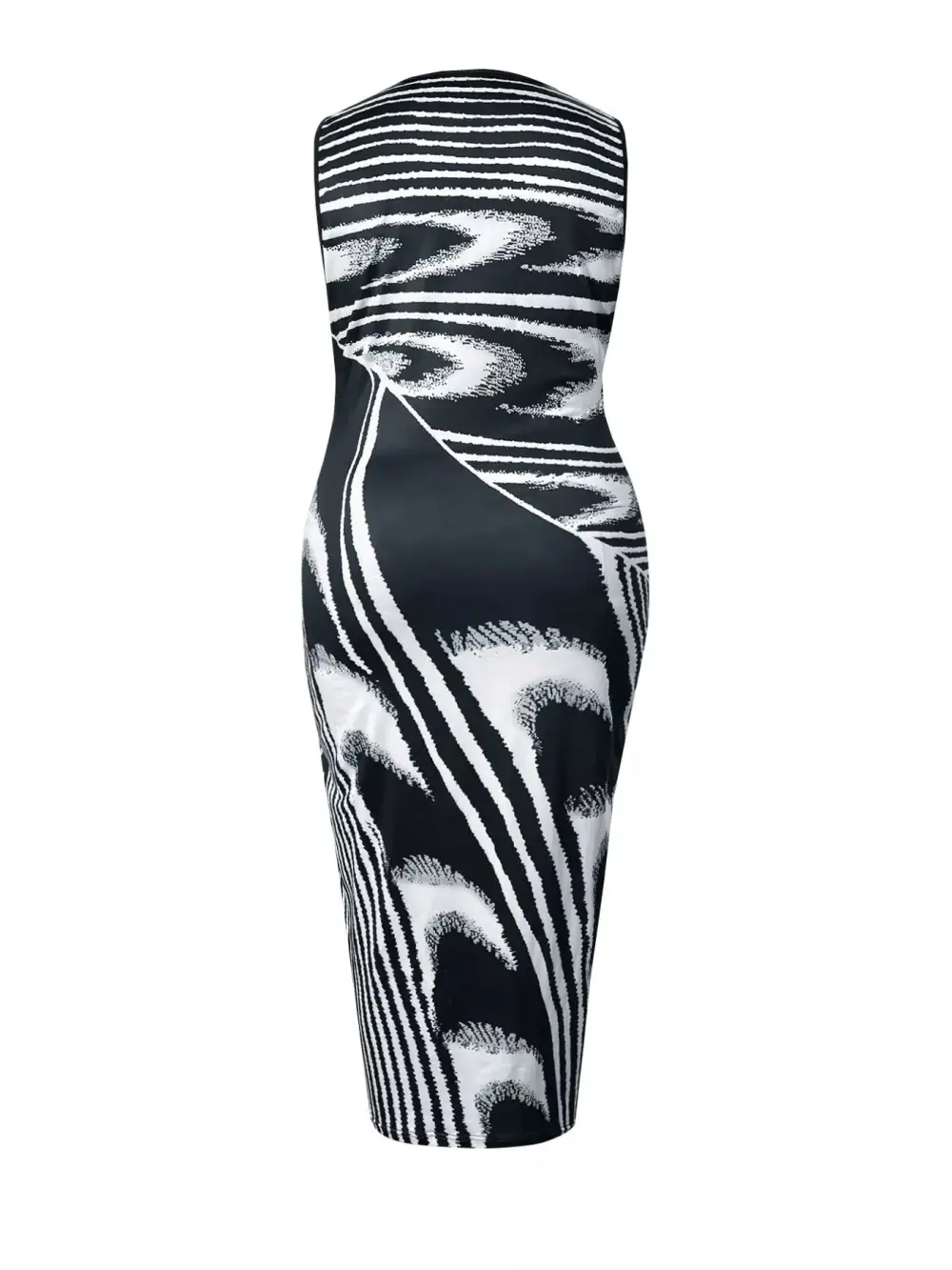 Abstract Print Sleeveless Maxi Dress