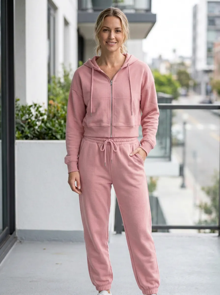 Women's Casual Solid Charcoal Zip-up Hoodie Jogger Set
