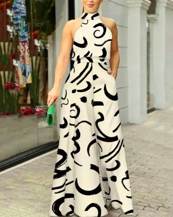 Wide Leg Satin Jumpsuit