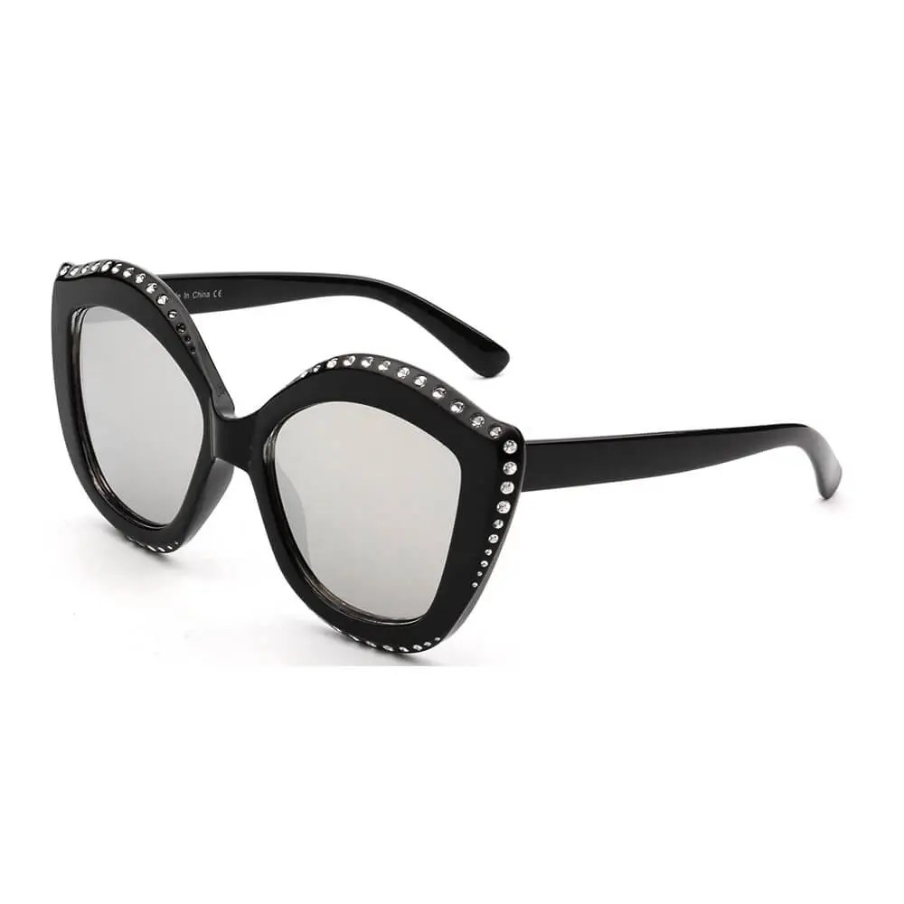 Rounded Cat Eye Round Frame Sunglasses