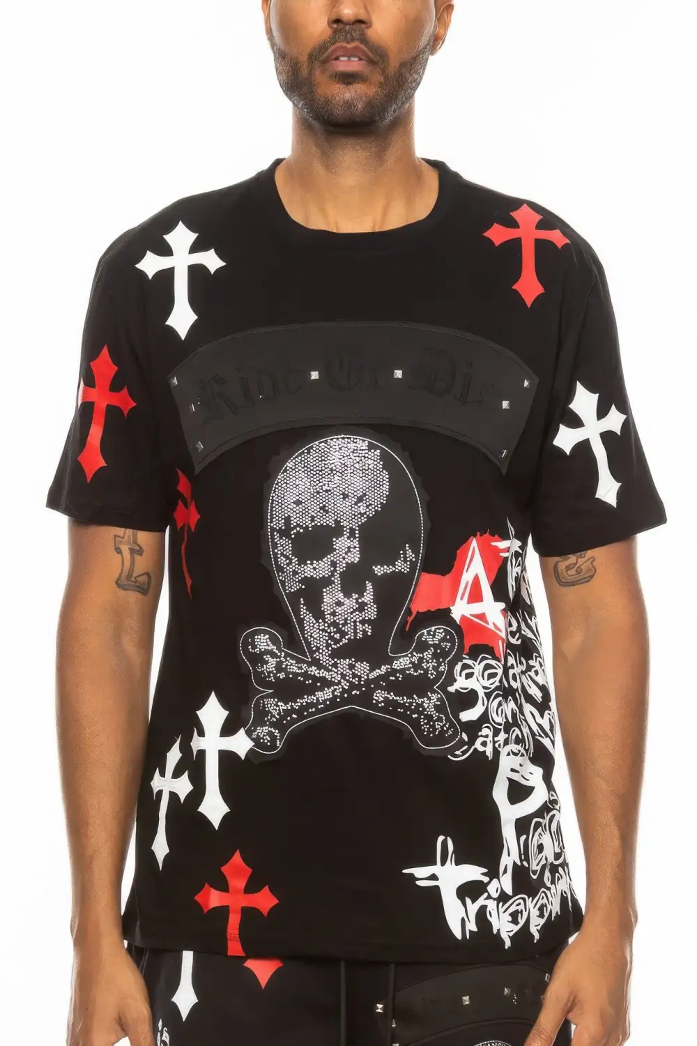Cotton Print Cross T-Shirt