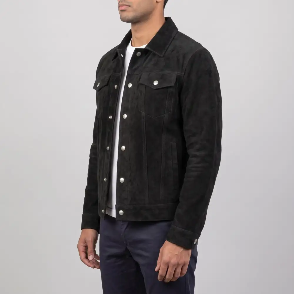 Refined Suede Trucker Western Multi Pocket Jacket