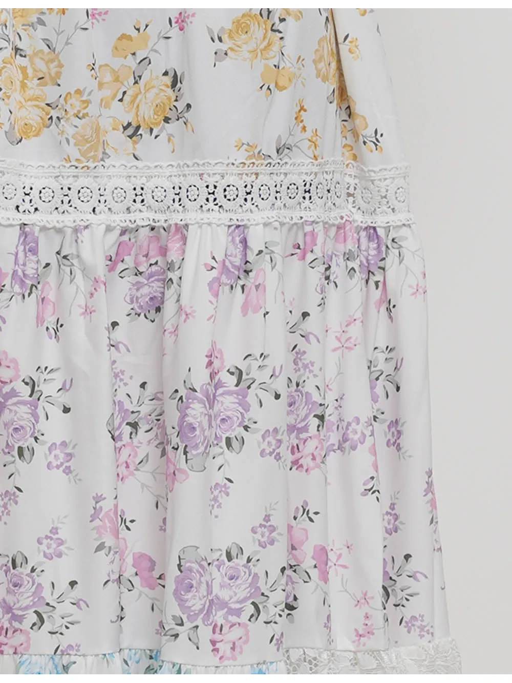 Boho Square Neck Puff Sleeves Maxi Dress