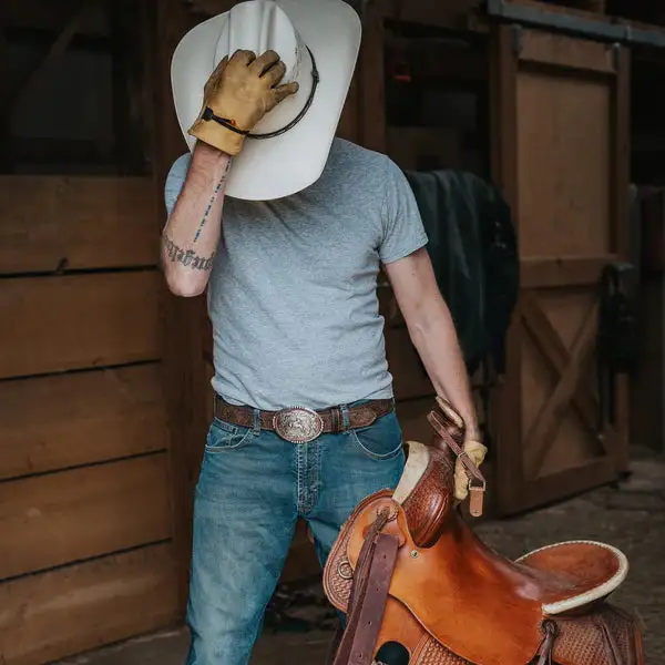 Longhorn Bronc Leather Western Belt