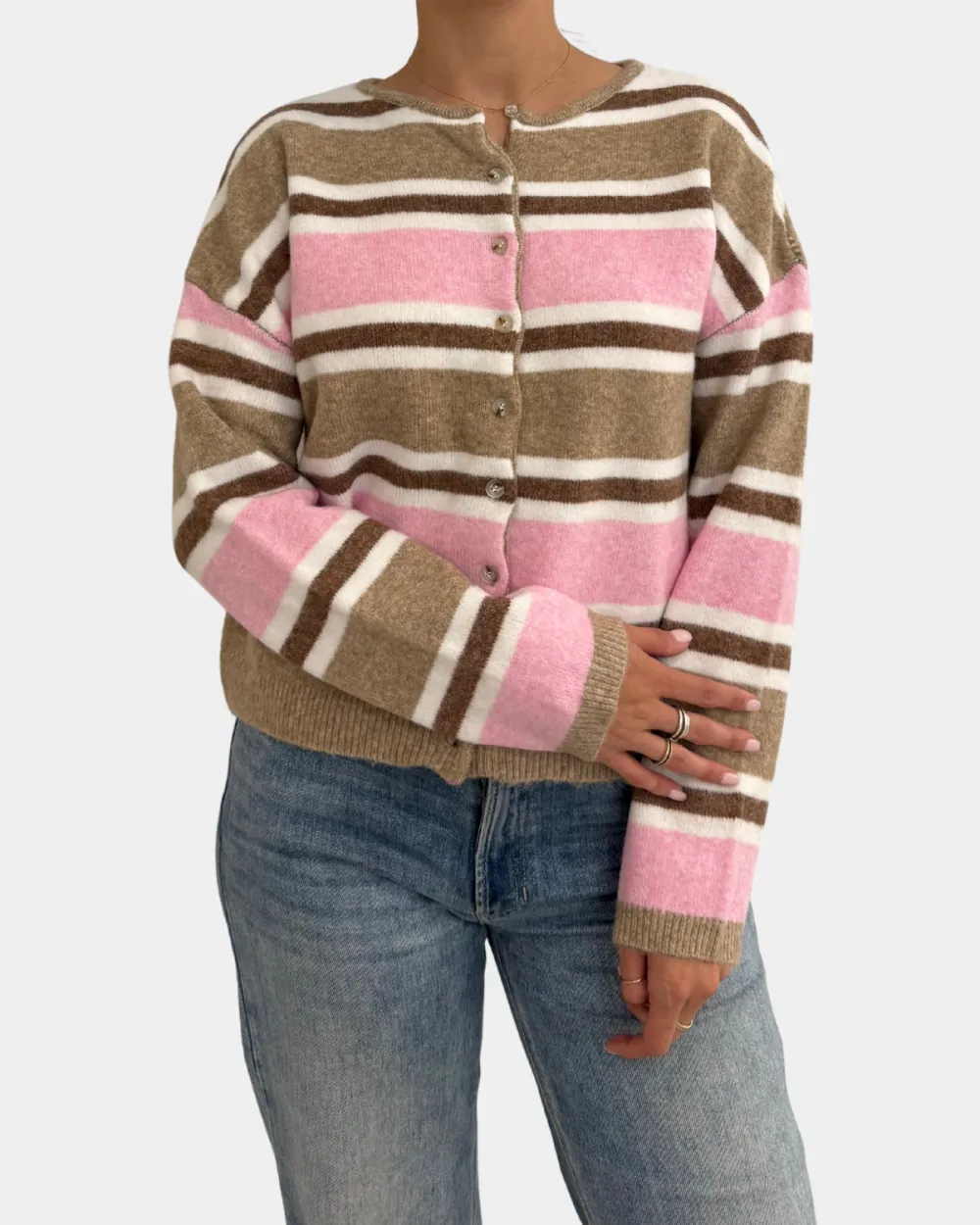 Relaxed Striped Cardigan Cardigans