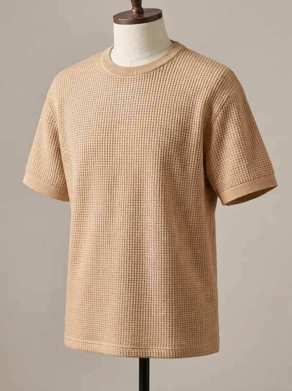 Men's Relaxed Utility-Inspired Waffle Knit T-Shirt
