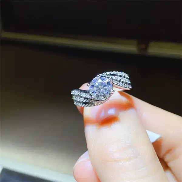 Sterling Silver Moissanite Ring