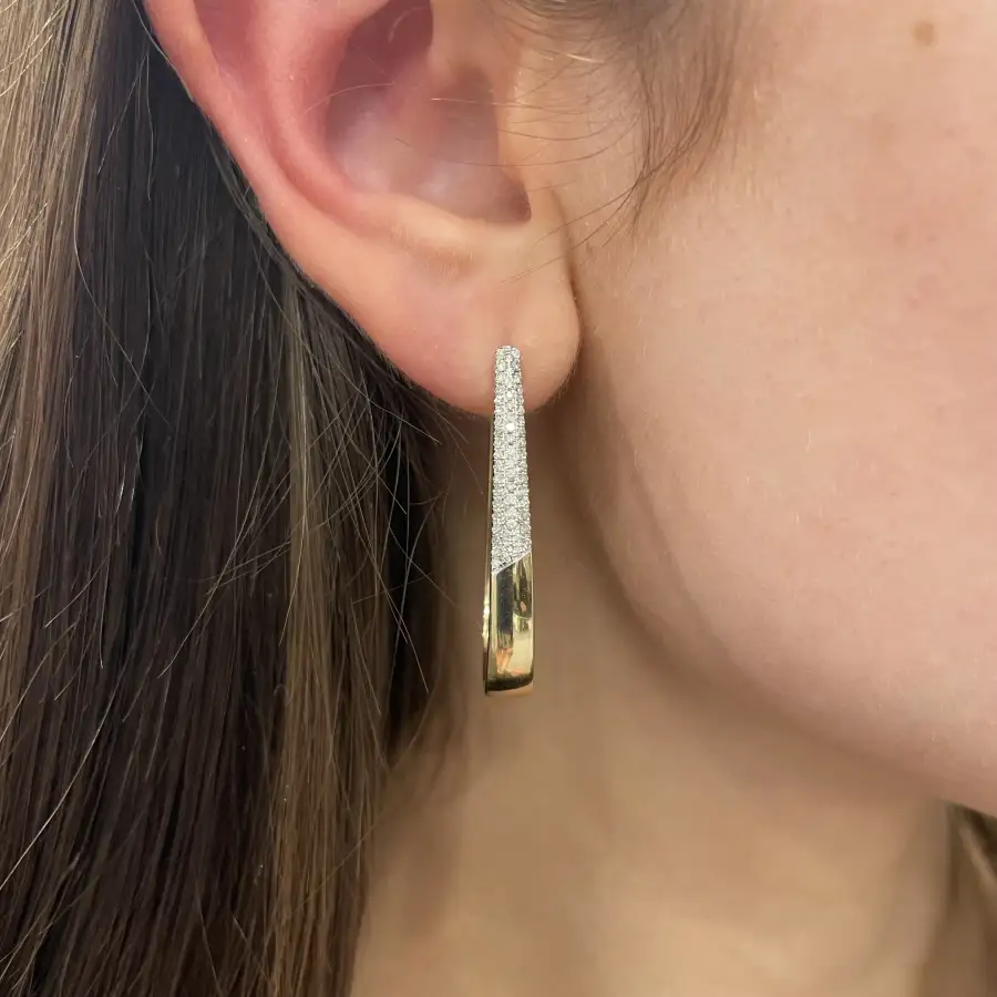 Delicate Contemporary Gem Detail Hoop Earrings
