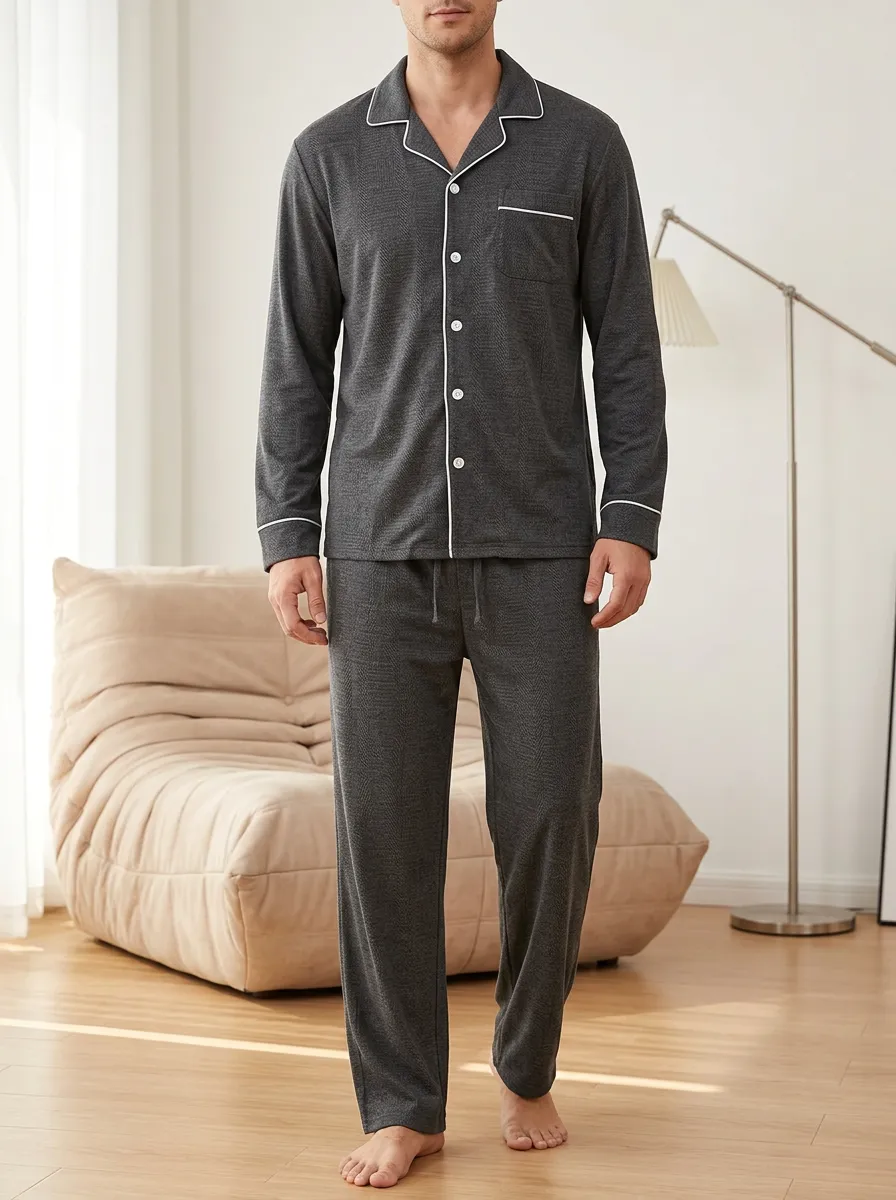 Button-Down Men's Pajama Set