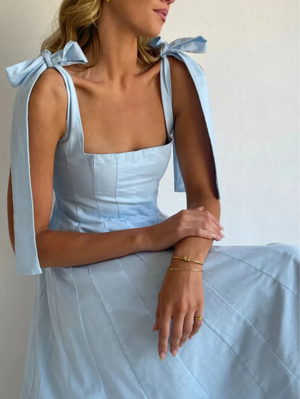Tie Shoulder Maxi Dress
