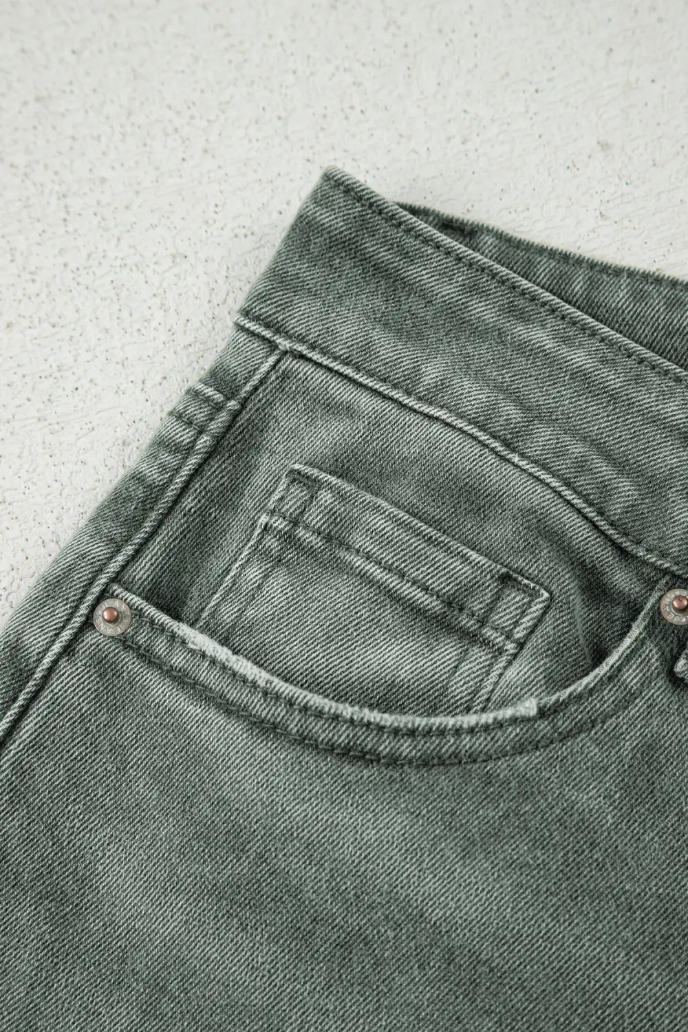 Washed Wide Leg Distressed Denim Jeans