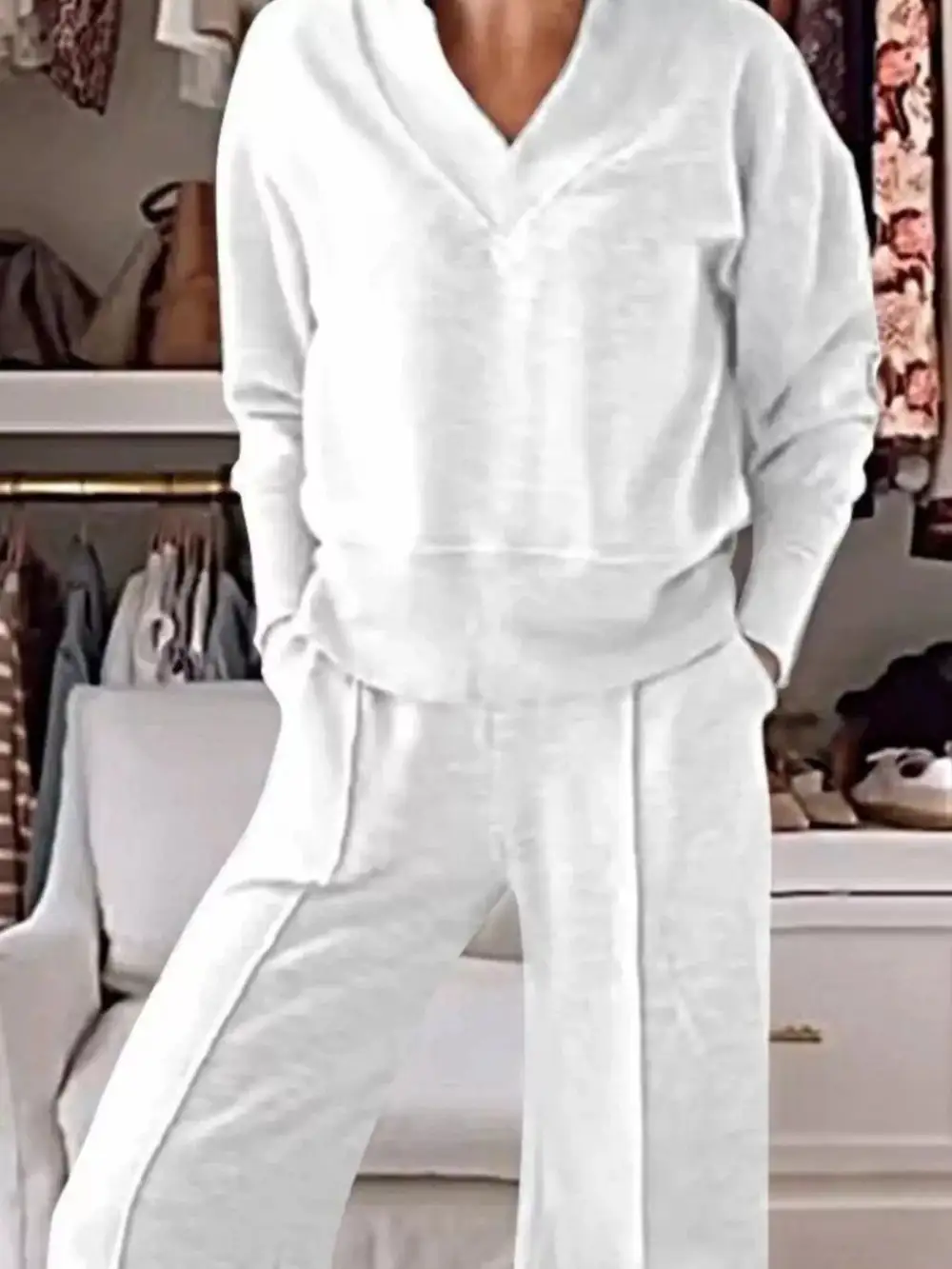 Cozy V Neck Top and Pants Set