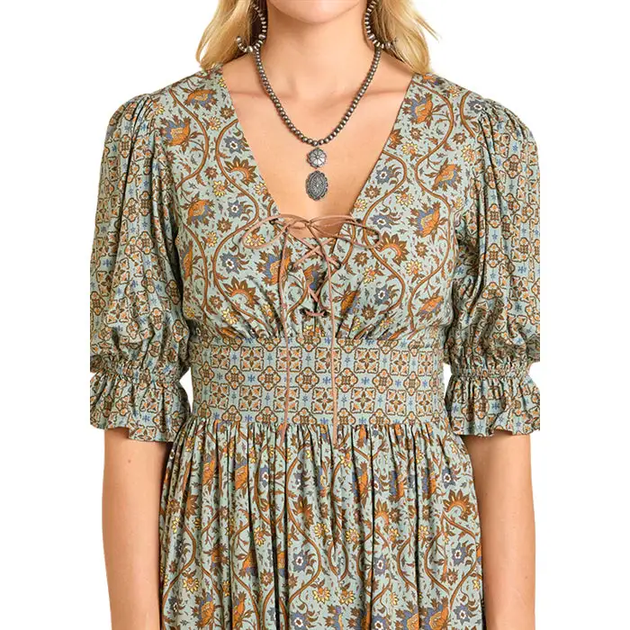 Rayon Floral Print Smocked Mini Dress